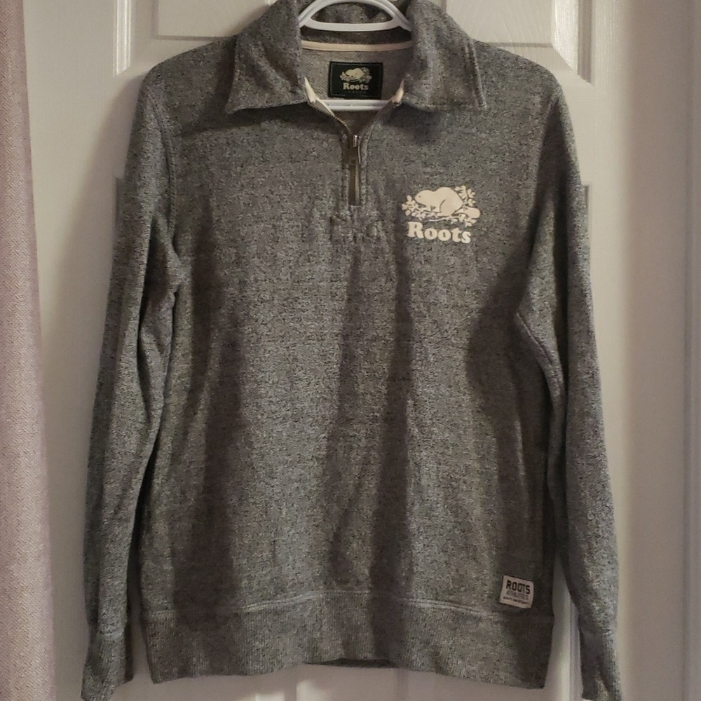 Roots 1/4 zip salt and pepper Pullover